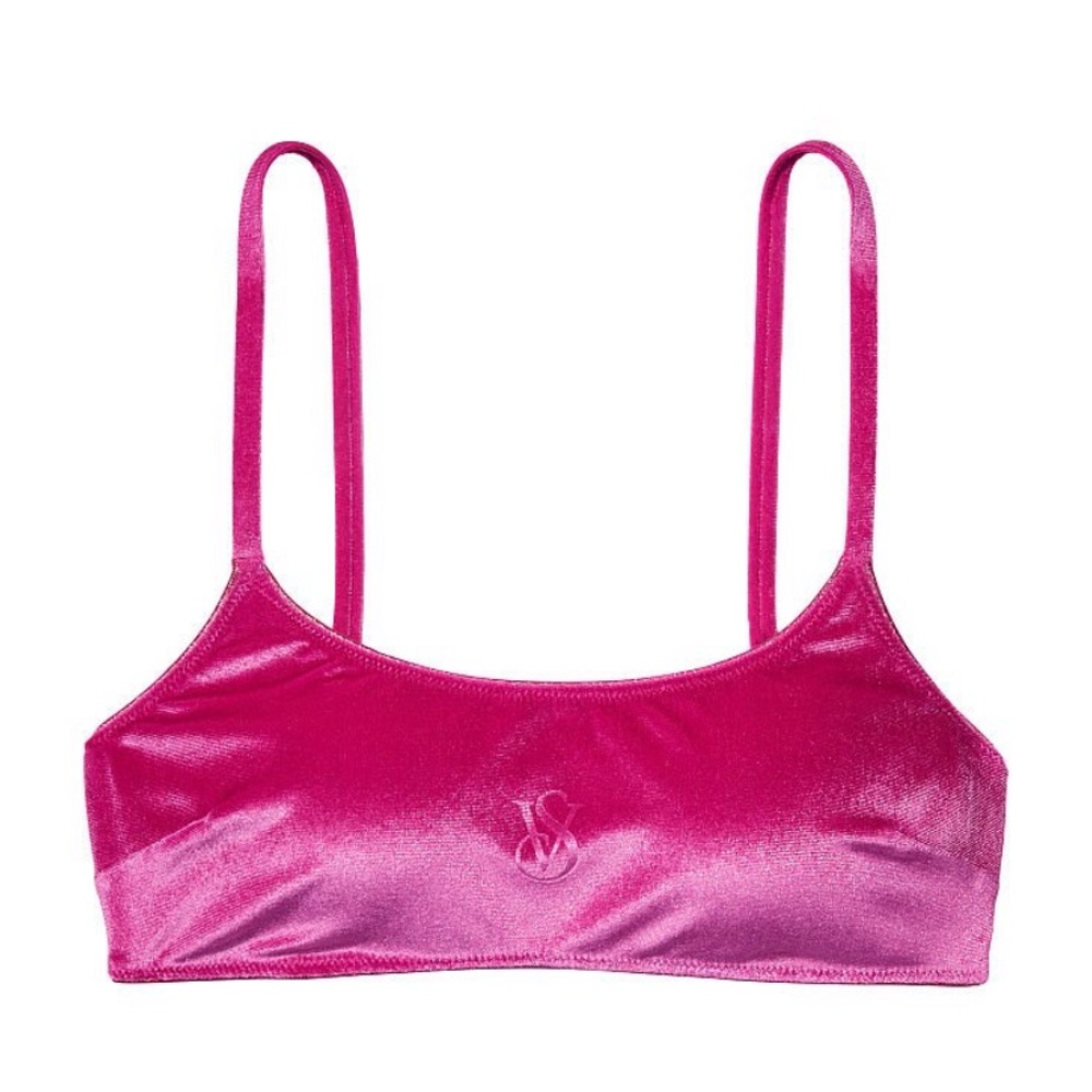 Victoria’s Secret pink velvet bikini top